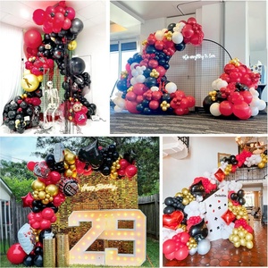 Décorations de fête d'anniversaire sur le thème du <span class=keywords><strong>casino</strong></span>, arche de ballons métalliques rouge, noir et blanc, jeu de poker, retour à l'école, Saint-Valentin - Product Image 6