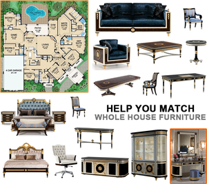 Phong Cách Hoàng Gia Gỗ Mộc Lan Khắc Giường Vàng Lá Màu Xanh Vải Bọc Châu Âu Giường Sang Trọng Cho Biệt Thự Các Dự Án - Product Image 5