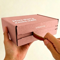 Rosa Wellpappe-Karton mit Reißverschluss-Aufreißstreifen; Wellpappe-Versand- und Versandverpackungsbox mit Aufreißstreifen