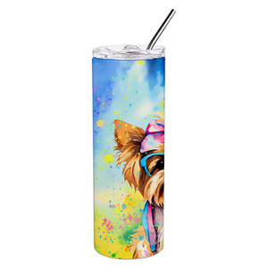 Vaso Delgado de Acero Inoxidable Yorkshire Terrier Hippie Dawg - Product Image 3