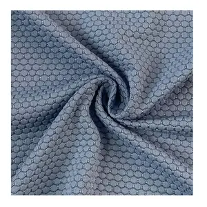 Breathable sports wear 100%T knitted honeycomb textured mesh yoga suit fabric for clothes