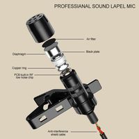 Microphone cravate omnidirectionnel filaire à condensateur 3,5 mm pour scène, YouTube et diffusion en direct – Vente en gros