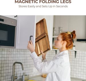Khay gỗ Bảng với gấp chân-100% Gỗ keo ăn sáng Khay-Có thể gập lại máy tính xách tay bàn cho giường hoặc ghế sofa - Product Image 6