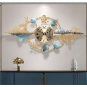 Arte de pared de Metal rústico moderno diseño elegante de cuarzo analógico de una sola cara para decoración del hogar mejora la sala de estar dormitorio pasillo - Product Image 1