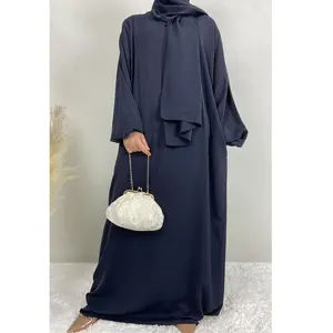 Novo Vestido Longo Muçulmano Solto Malásia Kaftan Vestido Oriente Médio Dubai Cachecol Hijab Vestido Abaya