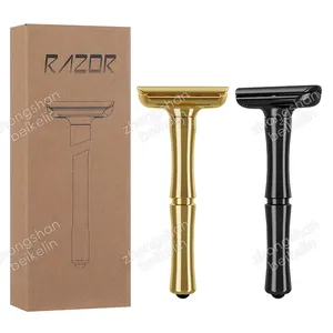 Wholesale Mens Adjustable Double Edge Facial Bamboo Shape Handle Shave Safety Razor For Face