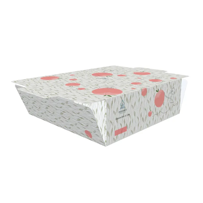 Grease Proof Square Boards 8x8x5 Inch Attractive Pink Lemonade Color, Sturdy Handle Bakery Pie Pastry Cake Paper Boxes/