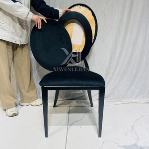 Ghế khách sạn cao cấp lưng tháo rời, khung kim loại, ghế cưới lưng oval, thiết kế hiện đại, ghế ăn tiệc cho thuê sự kiện ngoài trời - Product Image 2