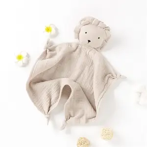 Couverture en coton biologique, couette pour bébé avec Lion mignon