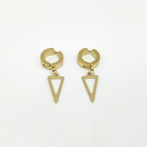 Pendientes de Clip Geométricos Triángulo Invertido Aleación de Zinc Negro Oro Plata Sin Perforación Joyería de Moda - Product Image 3