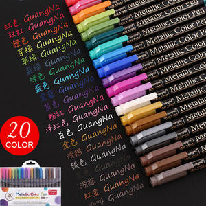 Marqueurs effaçables à l'eau métalliques fins et colorés, 12 couleurs, pointe pinceau, stylos d'écriture artistique, album <span class=keywords><strong>photo</strong></span>, carte cadeau, bricolage, artisanat, enfants - Product Image 5