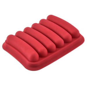 Moule à saucisses créatif et adorable en métal rouge à 6 cavités, écologique, avec couvercle en plastique - Product Image 3