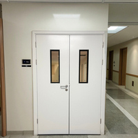 Porte intérieure sanitaire en acier inoxydable résistant à l'usure pour les salles d'hôpital et les cliniques