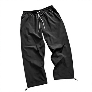 Pantalones de forro polar holgados con dobladillo abierto, estilo jogger, para ropa urbana unisex y atuendos casuales diarios, para venta al por mayor - Product Image 1