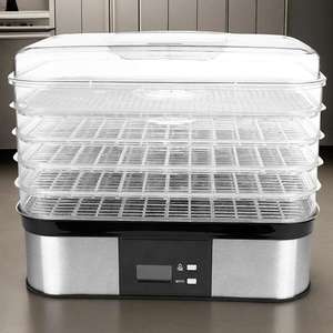 Secador <span class=keywords><strong>de</strong></span> <span class=keywords><strong>alimentos</strong></span> eléctrico <span class=keywords><strong>de</strong></span> 5 bandejas con carcasa <span class=keywords><strong>de</strong></span> plástico con control <span class=keywords><strong>de</strong></span> temperatura para secar verduras, carne, frutas, uso doméstico - Product Image 2