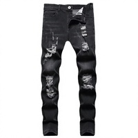 Jean en denim déchiré Y2K style hip-hop pour homme, coupe droite, respirant, de haute qualité, inspiré des créateurs Rock Revival, effet délavé, en promotion