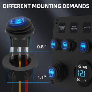 Panneau de commutation combiné en nylon étanche IP65 avec bornier pour modification automobile/camping-car/yacht 12V - Température de fonctionnement -20~85°C - Product Image 4