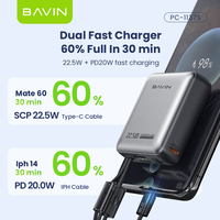 BAVIN Factory PC1137S 22.5W 10000mah Ultra Mini Power Bank avec chargeur de type C Câble USB C