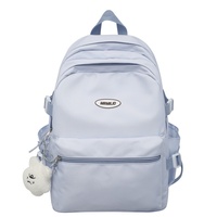Nouveau Sac à Dos Unisexe Élégant et Respirant en Nylon Couleur Unie Grande Capacité avec Bretelles à Coussin d'Air pour Filles et Femmes du Collège et Lycée