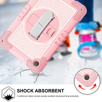 Étui antichoc triple couche pour Samsung Galaxy Tab A9 Plus 11 pouces avec support rotatif à 360°, sangle de transport et protection intégrale