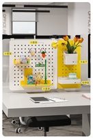 CHICON Organisateur de panneau perforé métallique, support en plastique à fixer sur pince de bureau, panneau de confidentialité pour bureau, table de jeu, travail, salon, gestion des câbles