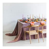Nappe de table en velours de luxe pour banquet, couleur personnalisée, vert mousse marocain, velours froissé