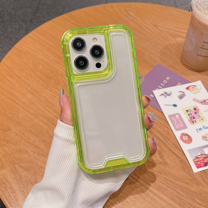 Hot Bán Lai Trường Hợp 3 Trong 1 Điện Thoại Trong Suốt Trường Hợp PC + TPU <span class=keywords><strong>4</strong></span> Góc Chống Sốc Cover Quay Lại Đối Với <span class=keywords><strong>iPhone</strong></span> 15 Pro Max - Product Image 6