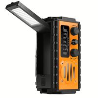 Radio Portátil Multifuncional para Exteriores con Energía Solar y Manivela AM/FM/NOAA/SW de 20000MAH con Linterna LED de Emergencia