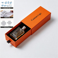 Coffrets Cadeaux Carrés Orange à Tiroir, Boîtes d'Emballage Cosmétiques de Luxe Faites à la Main pour Brillant à Lèvres 2mm avec Logo - Vente Chaude