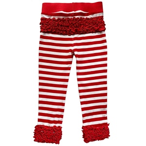 Leggings TD AnnLoren Boutique con volant rossi per ragazze per bambini grandi e ragazze grandi
