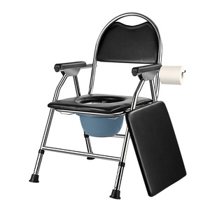 Foldable Commode Chair Stainless Steel <b>Portable</b> Toilet <b>Stool</b> For Elderly Disabled Household Use - Product Image 5