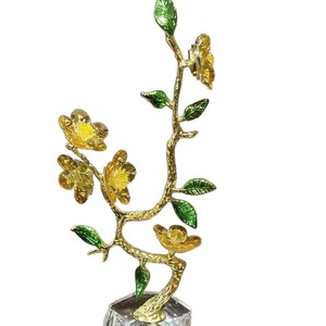 Adornos Florales de Cristal, Decoración de Mesa de Estilo Europeo, 10.5x6.5x27cm, Diseño de Flor de Ciruelo, Decoración para el Hogar - Product Image 5