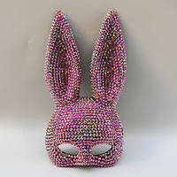 Nouvelles Masques Bling Bling Lapin Tendance, Masques de Danse Or et Argent pour Fête Disco, Accessoire de Fête, Masques de Carnaval et de Mascarade