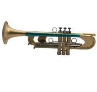 Eastern Music Bb Soprano Heavy Trumpet Gold Brass 11.66MM Bore Durable TR-550GT Brushed Clear Lacquer Finish Carry Case