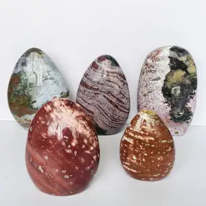 Atacado pedra natural tamanho grande do oceano jasper freeform, cura pedra preciosa cristal freeform para decoração da casa