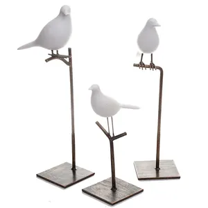 3件/套批发树脂动物雕像玩具现实鸟雕像