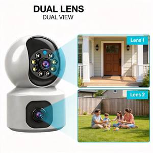 Caméra réseau intérieure sans fil, rotation à 355 degrés, CMOS, vision nocturne infrarouge, résistante à l'eau IP54, pour appartement, villa - Product Image 1