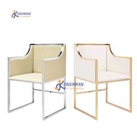 Vente directe d'usine, chaises de salle à manger modernes de luxe en velours avec pieds en acier inoxydable doré