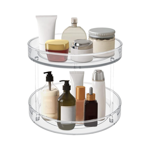 Plateau tournant à 2 niveaux pour les épices, organisateur, plateau à plusieurs niveaux pour les armoires de cuisine, fruits et légumes. - Product Image 1