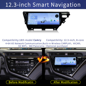 Autoradio Android 13 8 cœurs 12,3 pouces pour Toyota Camry 2018 4 Go + 64 Go CarPlay 5G WiFi Navigation GPS intégrée Écran tactile HD - Product Image 5
