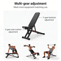 Banc de musculation pliable réglable QS-B2 avec 7 positions de dossier et 3 positions d'assise, banc de musculation stable pour la maison
