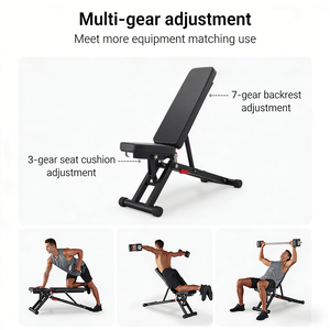 Banco de Pesas Ajustable y Plegable QS-<span class=keywords><strong>B2</strong></span> con 7 Posiciones de Respaldo y 3 Posiciones de Asiento, Banco de Pesas Estable para Gimnasio en Casa - Product Image 4