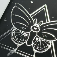 Carnet esthétique en cuir PU rigide avec imprimé papillon, journal au design ciel étoilé, pages lignées, cadeau pour l'école et le bureau
