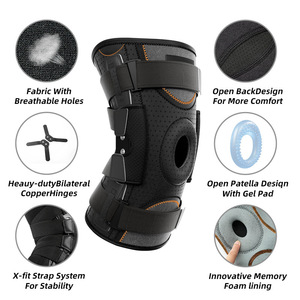 <b>Knee</b> Support Brace Adjustable Joint Stabilizer For Running Cycling Fitness Protection Unisex Black HX876 - Product Image 2