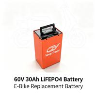 Batterie LiFePO4 60V 30Ah au phosphate de fer et de lithium, à décharge profonde, scellée, résistante aux intempéries, avec indice de protection IP65, pour trottinette électrique