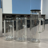 Gobelet en verre borosilicate à double paroi avec trou au fond, gobelet globe à neige 25oz, gobelet globe à neige 20oz, gobelet globe à neige 16oz