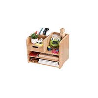 Organisateur de bureau en bambou naturel personnalisé, porte-documents en bois avec tiroirs, adapté pour une utilisation à domicile ou au bureau