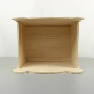 Grande scatola di legno naturale grande scatola di legno semplice scatola di stoccaggio giocattolo organizzatore
