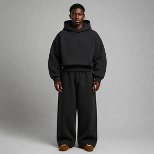 Felpa con Cappuccio Nera da <span class=keywords><strong>Uomo</strong></span> Streetwear di Alta Qualità, Personalizzata, in Cotone, Oversize, Vestibilità Ampia, con Grafica, Stile Casual e Designer - Product Image 1