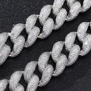 BES 18mm 925 <b>Silver</b> <b>Cuban</b> <b>Link</b> Necklace Hip Hop White Gold Plated Vvs Moissanite <b>Cuban</b> <b>Link</b> <b>Chain</b> Necklace Jewelry Hip Hop - Product Image 4